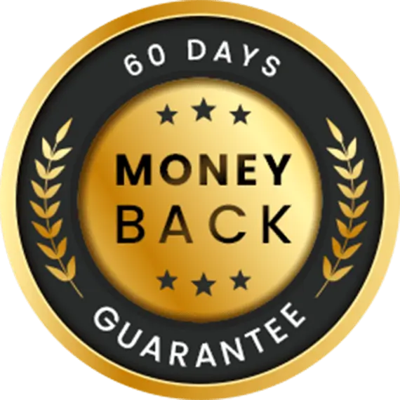 60-day money-back guarantee seal